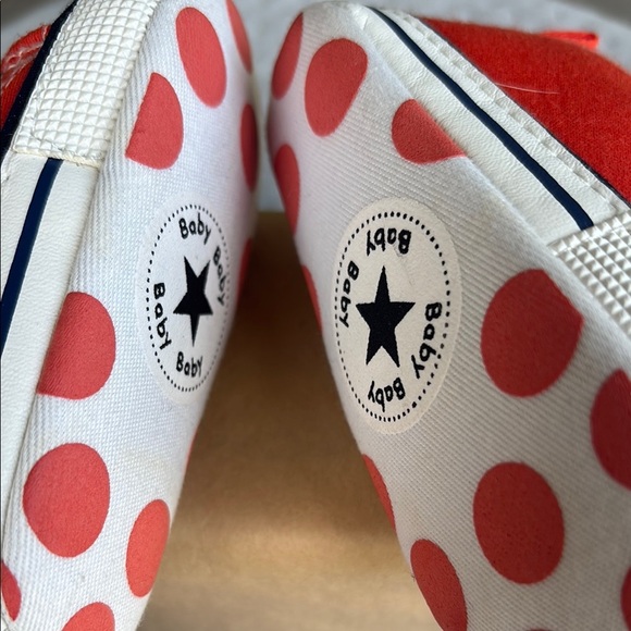 Vibrant Orange and White Low-Top Sneakers with Canvas Upper - Picture 7 of 7